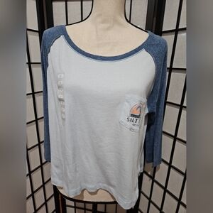 NWT Women's Salt Life  Size Large Blue Long Sleeve Crop Top